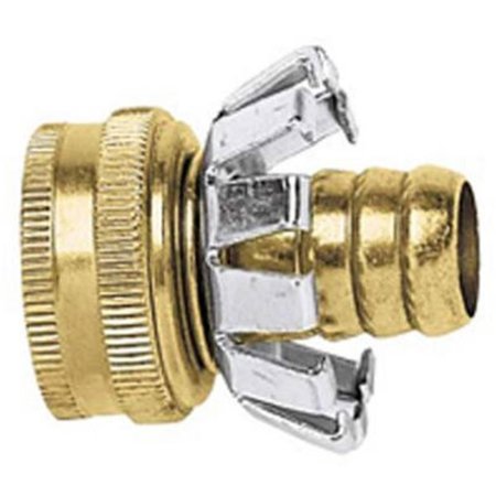 MAKEITHAPPEN 0.63 in. Green Thumb Clincher Hose Mender Female Connector&#44; Brass MA573176